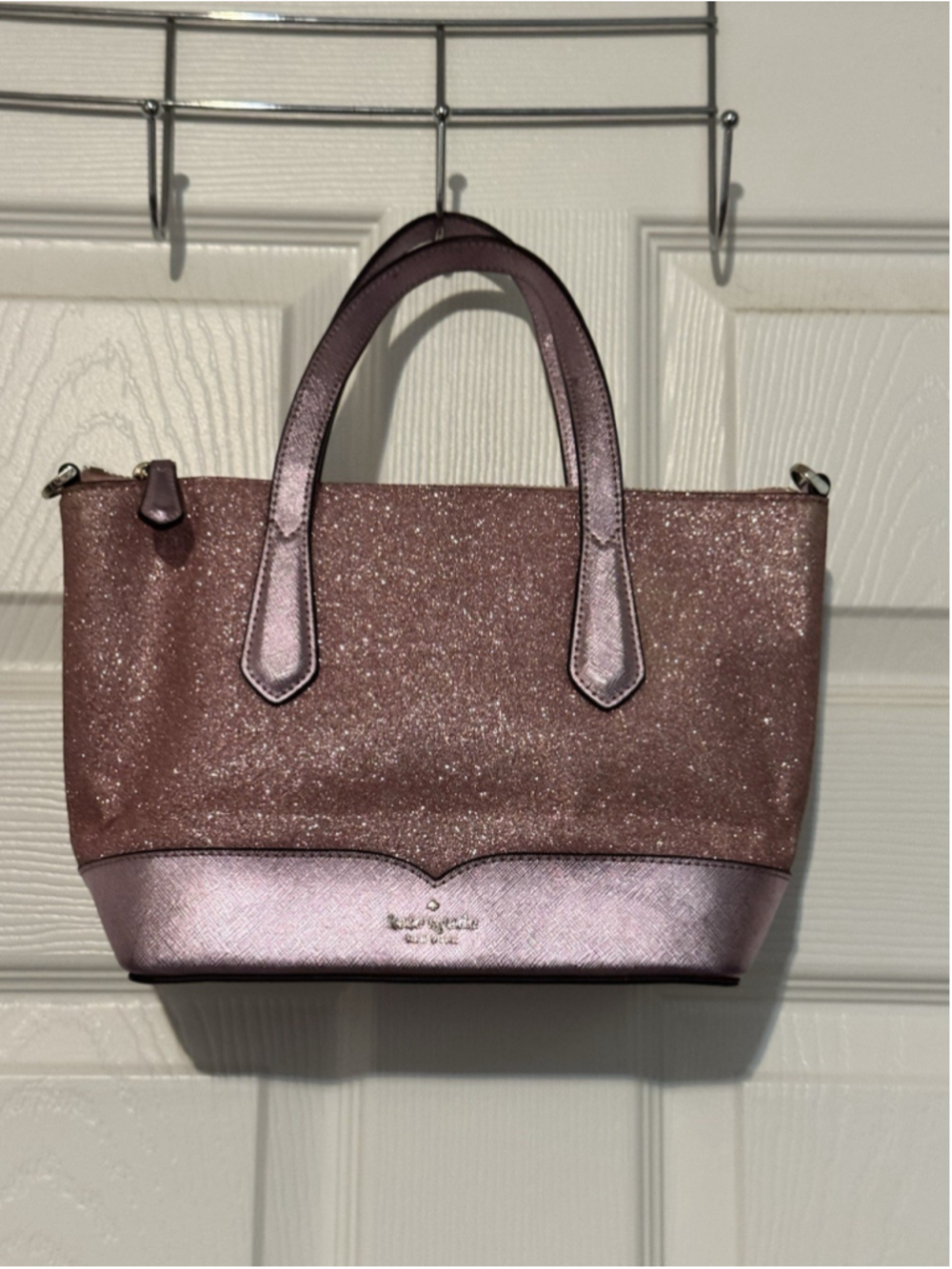 Kate Spade Satchel Crossbody Pink Glitter Purse Carrying NO Crossbody Strap 11x7